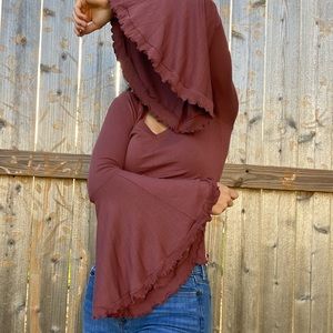 red-brown, bell bottom top